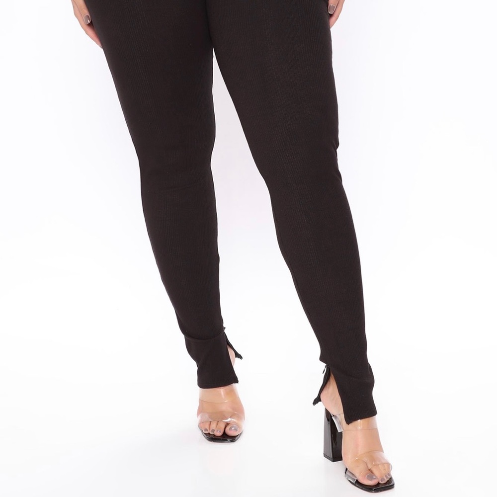 Fashion Nova High-Rise Pants with Split Hem